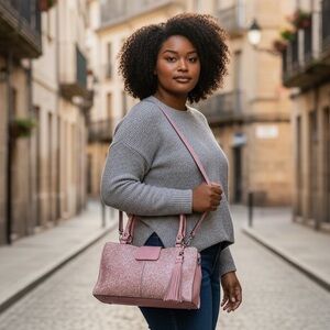 Patricia Nash Rienzo Satchel in pink floral "Blush Bouquet" or "Prairie Rose"